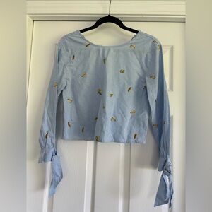 Rebellion/ Embroidered Avocado Crop Top